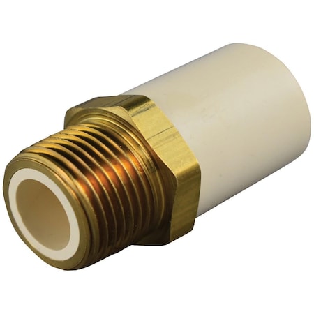 Charlotte Pipe And Foundry 1/2 In. Slip x Brass MIP CPVC Transition Adapter CTS 02216B 0600HA